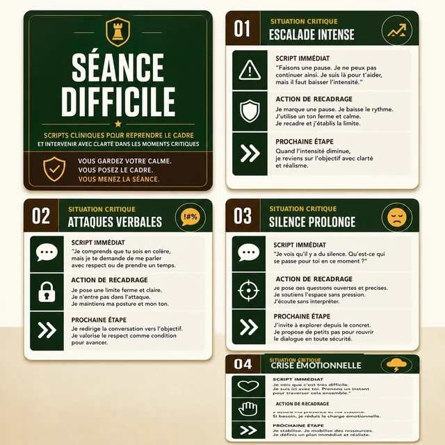 Scripts pour reprendre le cadre lors des séances difficiles