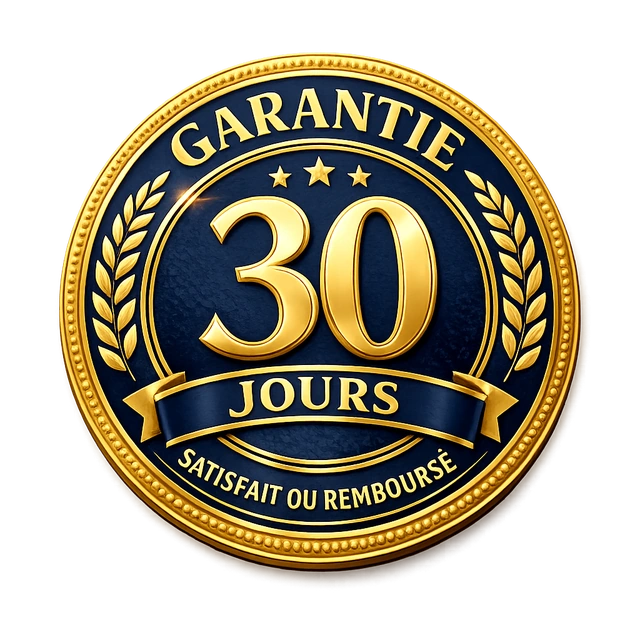Garantie inconditionnelle de 30 jours — satisfait ou remboursé