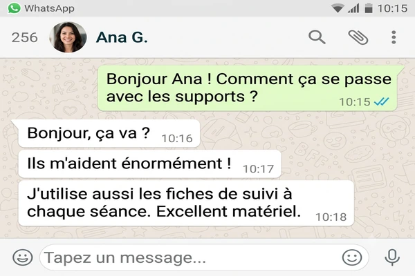 Témoignage d’Ana G. au sujet des fiches de suivi clinique.
