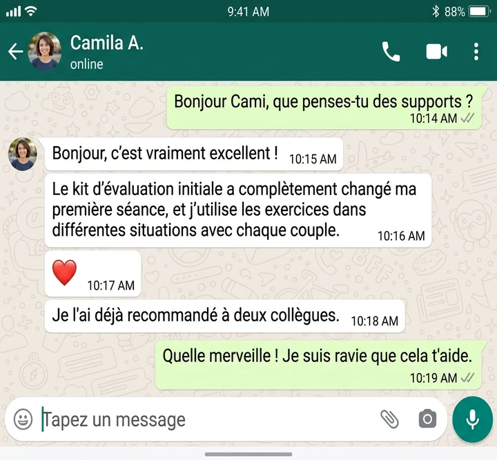 Témoignage de Camila A. au sujet des supports cliniques.